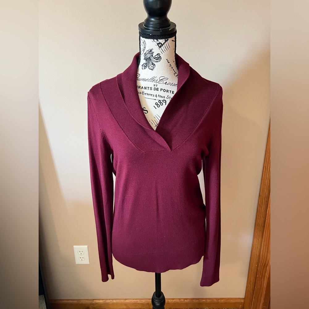 NWT White House Black Market Maroon red sweater